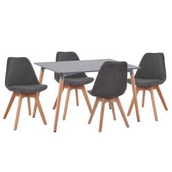 ΣΕΤ ΤΡΑΠΕΖΑΡΙΑΣ 5ΤΜΧ VEGAS HM21177 MDF TOP ΣΕ ΓΚΡΙ--ΥΦΑΣΜΑ ΣΕ ΓΚΡΙ