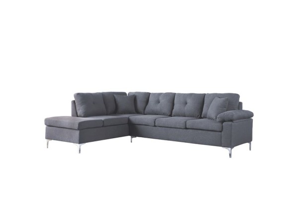 ΚΑΝΑΠΕΣ ΓΩΝΙΑ ΑΡΙΣΤΕΡΗ ZAILA HM3087L ΥΦΑΣΜΑ ΓΚΡΙ 282x197x90 εκ.