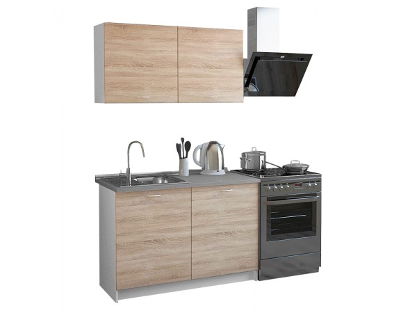 ΣΥΝΘΕΣΗ ΚΟΥΖΙΝΑΣ BLAINE ΜΕΛΑΜΙΝΗ SONAMA-ΛΕΥΚΟ HM2439 120x46-29,2εκ.