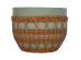 ΤΡΑΠΕΖΙ ΣΑΛΟΝΙΟΥ VILHENA HM18165 FIBER CEMENT ΠΡΑΣΙΝΟ-RATTAN ΦΥΣΙΚΟ Φ56x47Υεκ.