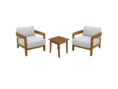 LOUNGE ΣΕΤ SOLARA HM10892 ΤΡΑΠΕΖΑΚΙ & 2 ΠΟΛΥΘΡΟΝΕΣ--ΞΥΛΟ ΑΚΑΚΙΑΣ--ΕΚΡΟΥ ΜΑΞΙΛΑΡΙΑ