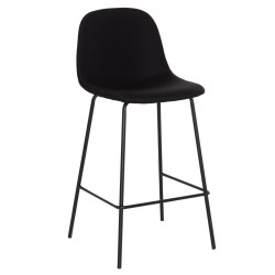 ΣΚΑΜΠΟ ΜΠΑΡ VINCENT HM9298.24 ΜΕΣΑΙΟΥ ΥΨΟΥΣ-ΜΑΥΡΟ ΥΦΑΣΜΑ-ΜΕΤΑΛΛΙΚΑ ΠΟΔΙΑ 43x50x92,5Υεκ