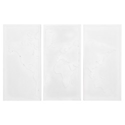 ΠΙΝΑΚΑΣ 3-ΠΤΥΧΟΣ WORLD MAP SANTORINI HM4504 MDF ΣΕ ΥΠΟΛΕΥΚΟ ΧΡΩΜΑ 180x4(πάχος)x120Υεκ.