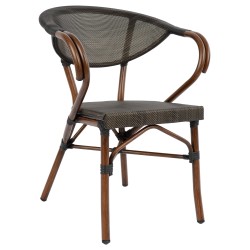 ΠΟΛΥΘΡΟΝΑ ΑΛΟΥΜΙΝΙΟΥ CLAY BAMBOO LOOK ΚΑΦΕ ΜΕ TEXTLINE HM5025 60,5x59x81 cm