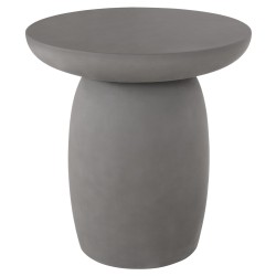 ΤΡΑΠΕΖΙ ΜΕΣΗΣ ΣΤΡΟΓΓΥΛΟ HIKARI HM6593.01 ΓΚΡΙ FIBER CEMENT Φ46x48Υεκ.