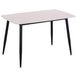 ΤΡΑΠΕΖΙ RAVEN HM9854.01 ΚΕΡΑΜΙΚΟ TOP ΛΕΥΚΟ ΜΑΡΜΑΡΟ-ΜΑΥΡΟ ΜΕΤΑΛΛΟ 120x70x73Υεκ.