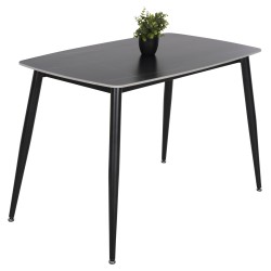 ΤΡΑΠΕΖΙ RAVEN HM9854.02 ΚΕΡΑΜΙΚΟ TOP ΜΑΥΡΟ ΜΑΡΜΑΡΟ-ΜΑΥΡΟ ΜΕΤΑΛΛΟ 120x70x73Υεκ.