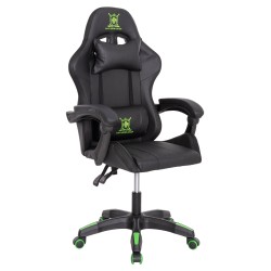 ΠΟΛΥΘΡΟΝΑ GAMING DARREN HM1203.03 ΜΑΥΡΟ-ΠΡΑΣΙΝΟ PVC & NYLON 58.5x100x120Υεκ.