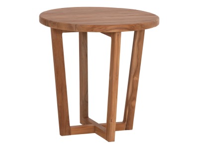 ΤΡΑΠΕΖΙ ΜΕΣΗΣ ΣΤΡΟΓΓΥΛΟ KOLIN HM6650 ΞΥΛΟ TEAK ΦΥΣΙΚΟ Φ65x65Υεκ.