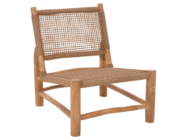 ΚΑΡΕΚΛΑ LONDER HM5986 ΞΥΛΟ TEAK ΣΕ ΦΥΣΙΚΟ ΚΑΙ ΣΥΝΘΕΤΙΚΟ RATTAN 63x77x77Υεκ.