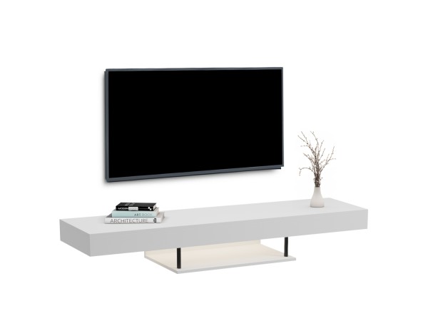 ΕΠΙΠΛΟ ΤΗΛΕΟΡΑΣΗΣ ΤΟΙΧΟΥ ME LED SAVOR HM18381.01 ΜΕΛΑΜΙΝΗ ΣΕ OAK 150x29,5x22Υεκ