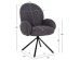 ΠΟΛΥΘΡΟΝΑ ΠΕΡΙΣΤΡΕΦ. WINON HM9778.01 ΓΚΡΙ TEDDY ΥΦΑΣΜΑ-ΜΑΥΡΟ ΜΕΤΑΛΛΟ 65x67x92Υ εκ.