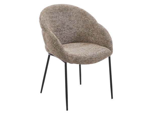 ΠΟΛΥΘΡΟΝΑ ΤΡΑΠΕΖΑΡΙΑΣ DRENNY HM18424.03 TAUPE ΥΦΑΣΜΑ-ΜΕΤΑΛ.ΜΑΥΡΑ ΠΟΔΙΑ 62x62x87Υεκ