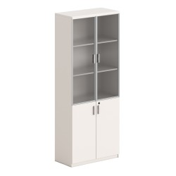 ΒΙΒΛΙΟΘΗΚΗ NEWLINE HM18281 ΜΕΛΑΜΙΝΗ ΛΕΥΚΗ & ΚΑΦΕ--ΓΥΑΛΙ 80x40x200Υεκ.