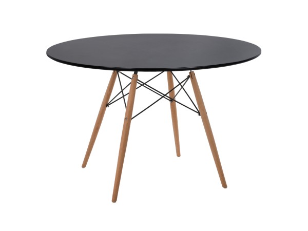 ΤΡΑΠΕΖΙ MINIMAL ΣΤΡΟΓΓΥΛΟ HM8454.02 MDF ΣΕ ΜΑΥΡΟ-ΠΟΔΙΑ ΟΞΙΑΣ ΣΕ ΦΥΣΙΚΟ Φ120Χ74Υεκ.