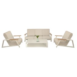 ΣΕΤ ΣΑΛΟΝΙ 4ΤΜΧ LAITH HM6551.02 ΑΛΟΥΜΙΝΙΟ & ΜΑΞΙΛΑΡΙΑ ΣΕ ΚΡΕΜ