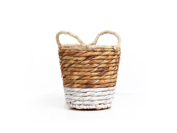 Καλάθι Jununca top edge natural with white Small (20x20/26) Soulworks 0510056 Καλάθι Jununca top edge natural with white Small (20x20/26) Soulworks 0510056
