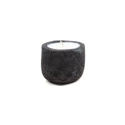 Κεραμικό Κηροπήγιο Mingi Black Spot Gray Medium (13x13x12) Soulworks 0630028