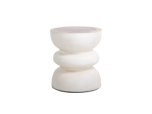 Σκαμπό Najib White Natural (40x40x45) Soulworks 0900009