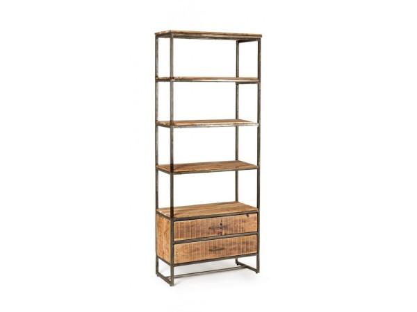 Βιβλιοθήκη ELMER  (4 ράφια - 2 συρτάρια) 73x35x190cm