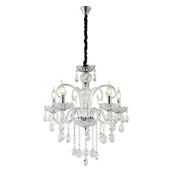 Artekko Chandelier Πολυέλαιος 5φωτος Διάφανο Κρύσταλλο (60x60x60)cm