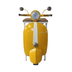 ΤΡΑΠΕΖΙ  ΒΟΗΘΗΤΙΚΟ MINI VESPA ΜΕ ΡΑΦΙΑ ΚΙΤΡΙΝΟ ΛΕΥΚΟ ΦΥΣΙΚΟ 61x45x88