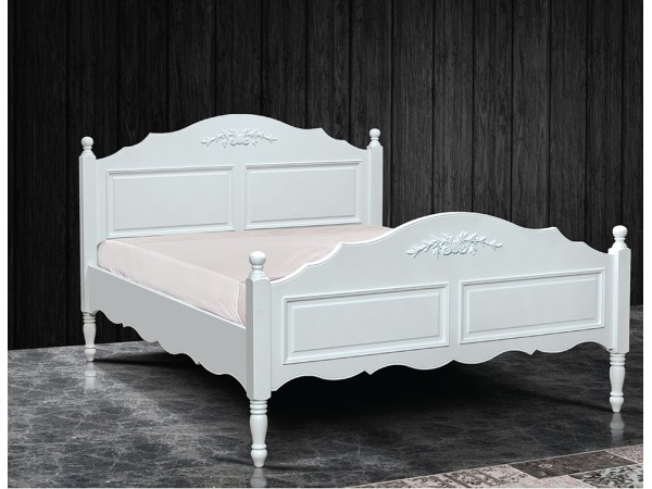 Κρεβάτι ξύλινο διπλό λευκό 1455